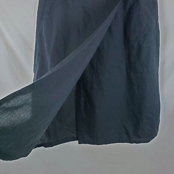 Pact Women's Wrap Skirt Linen-Blend XXL Black Midi Natural Organic Minimalist - Picture 3 of 12